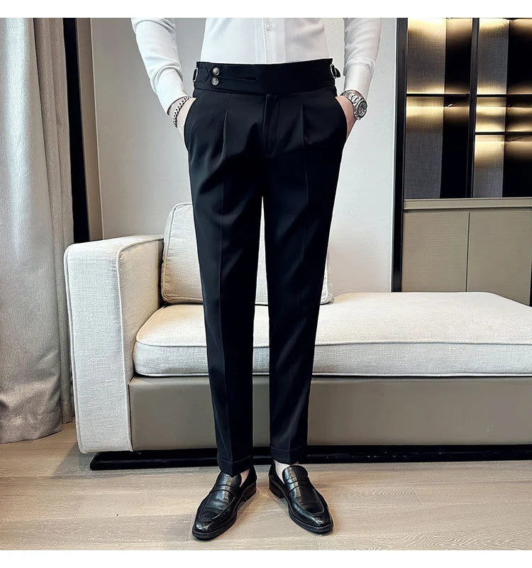 Men Italian Style Personalized Pleated Slim Pants