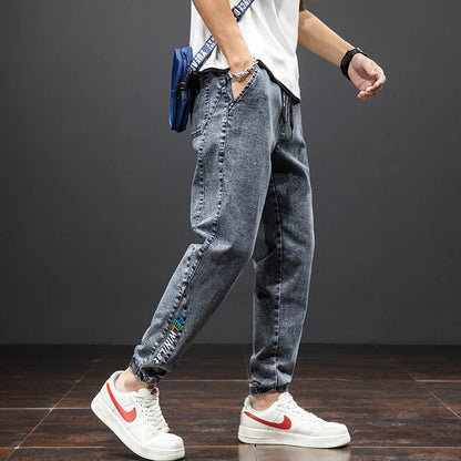 Summer Streetwear Denim Jogger Pants