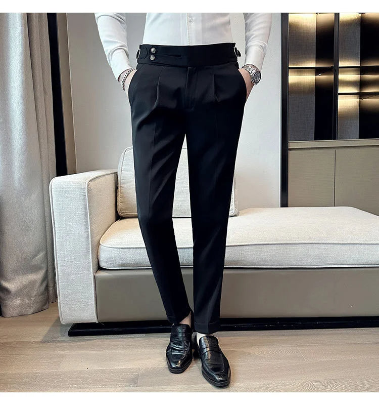 Men Italian Style Personalized Pleated Slim Pants