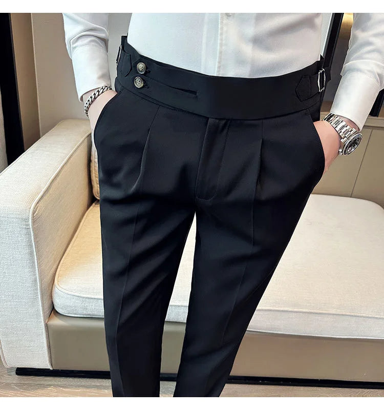 Men Italian Style Personalized Pleated Slim Pants