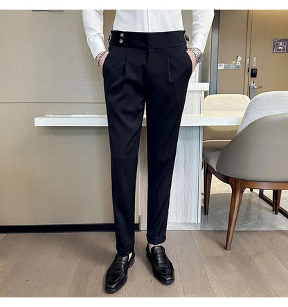 Men Italian Style Personalized Pleated Slim Pants