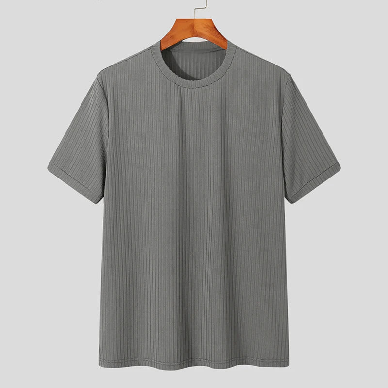 Men's Korean Style Light Luxury T-Shirt – Summer Casual Knitwear