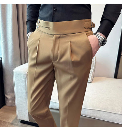 Men Italian Style Personalized Pleated Slim Pants