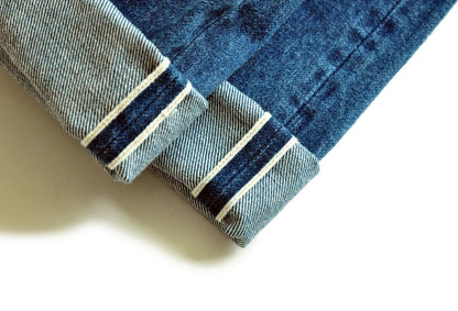 Selvedge Denim Distressed Taper Fit Jeans For Men