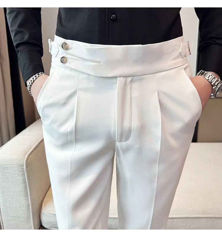 Men Italian Style Personalized Pleated Slim Pants