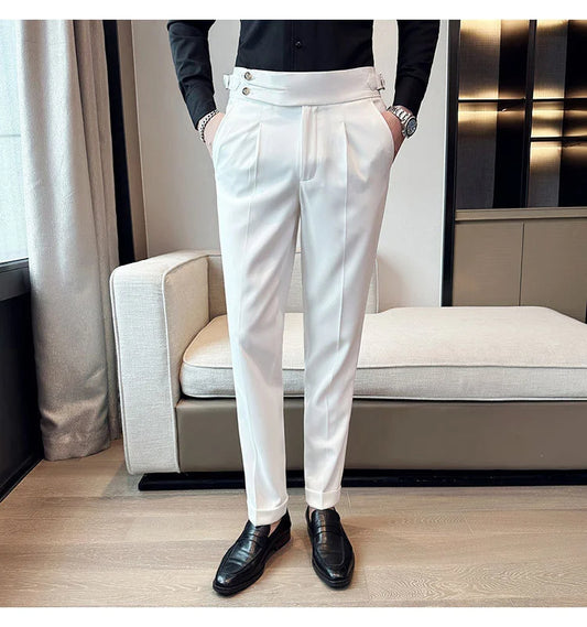 Men Italian Style Personalized Pleated Slim Pants