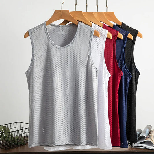 Summer Mesh Tank Top  Gym Fitness Quick Dry Men's T-shirt