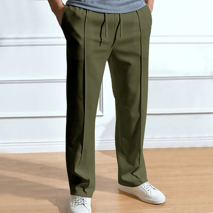 Men's Casual Solid Color Loose Tight Straight Pants