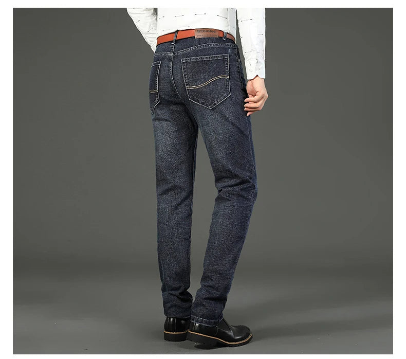 Men's Smart Casual Slim Fit Straight-Leg Denim Jeans