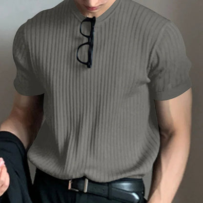 Men's Korean Style Light Luxury T-Shirt – Summer Casual Knitwear