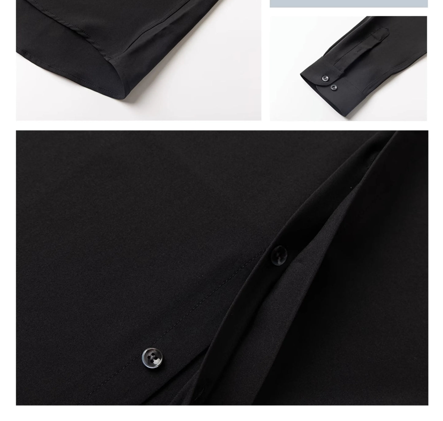 New Men Clothing Stand Collar Ice Silk Shirts