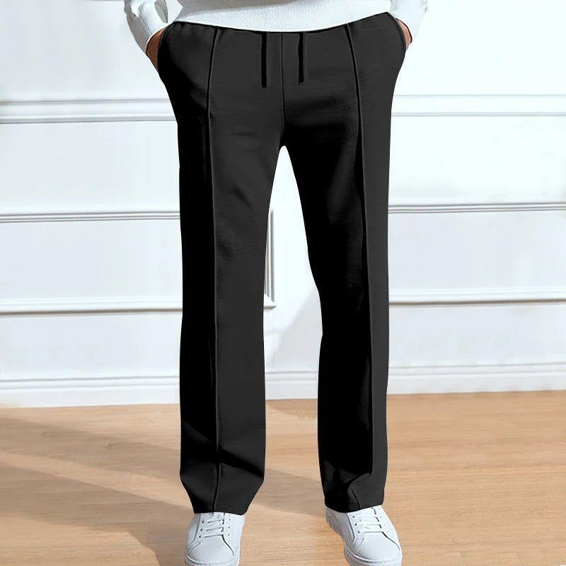 Men's Casual Solid Color Loose Tight Straight Pants