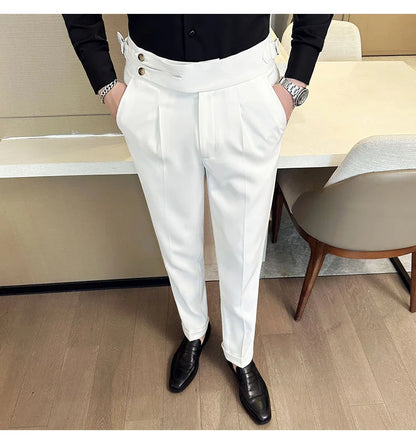 Men Italian Style Personalized Pleated Slim Pants