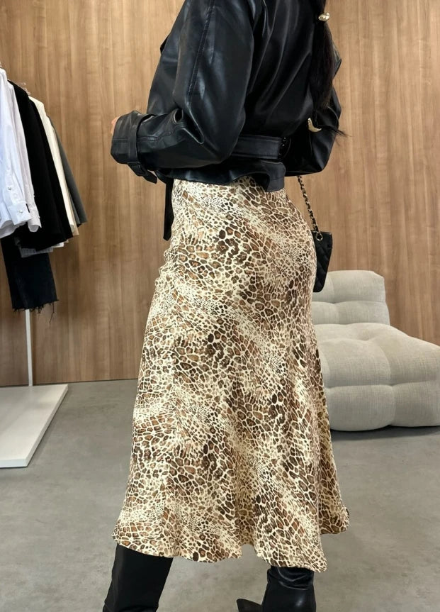 High Waist Slimming Leopard Print Women's Dress