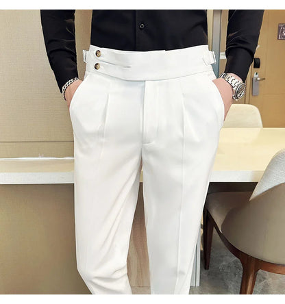 Men Italian Style Personalized Pleated Slim Pants