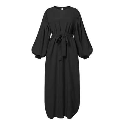 Fashion Lace-up Muslim Dress