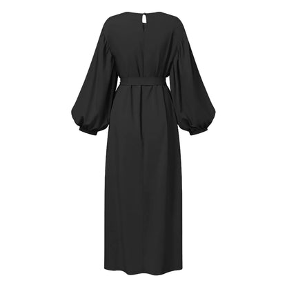 Fashion Lace-up Muslim Dress