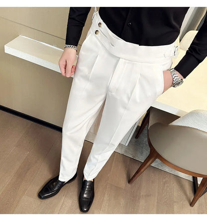 Men Italian Style Personalized Pleated Slim Pants