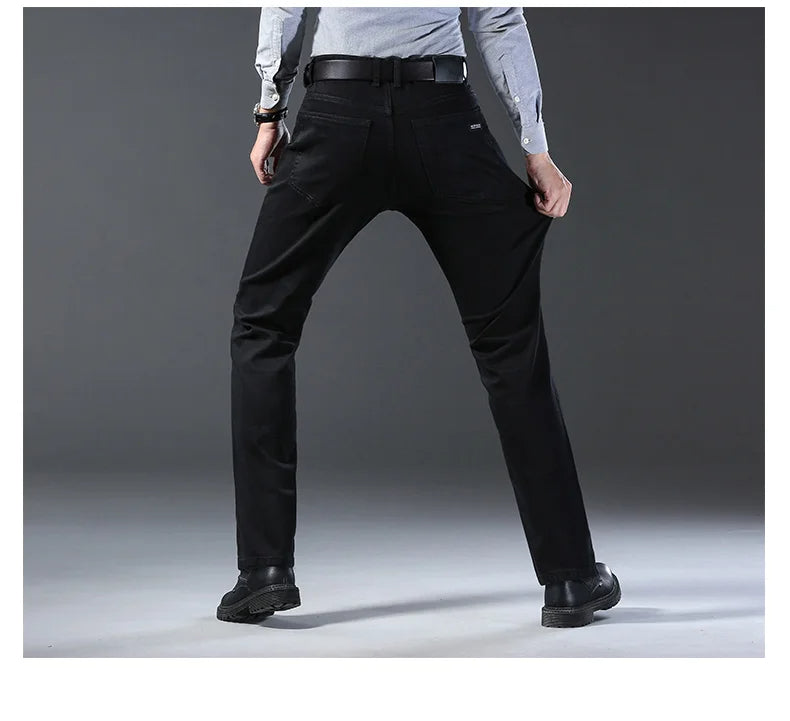 Men's Smart Casual Slim Fit Straight-Leg Denim Jeans